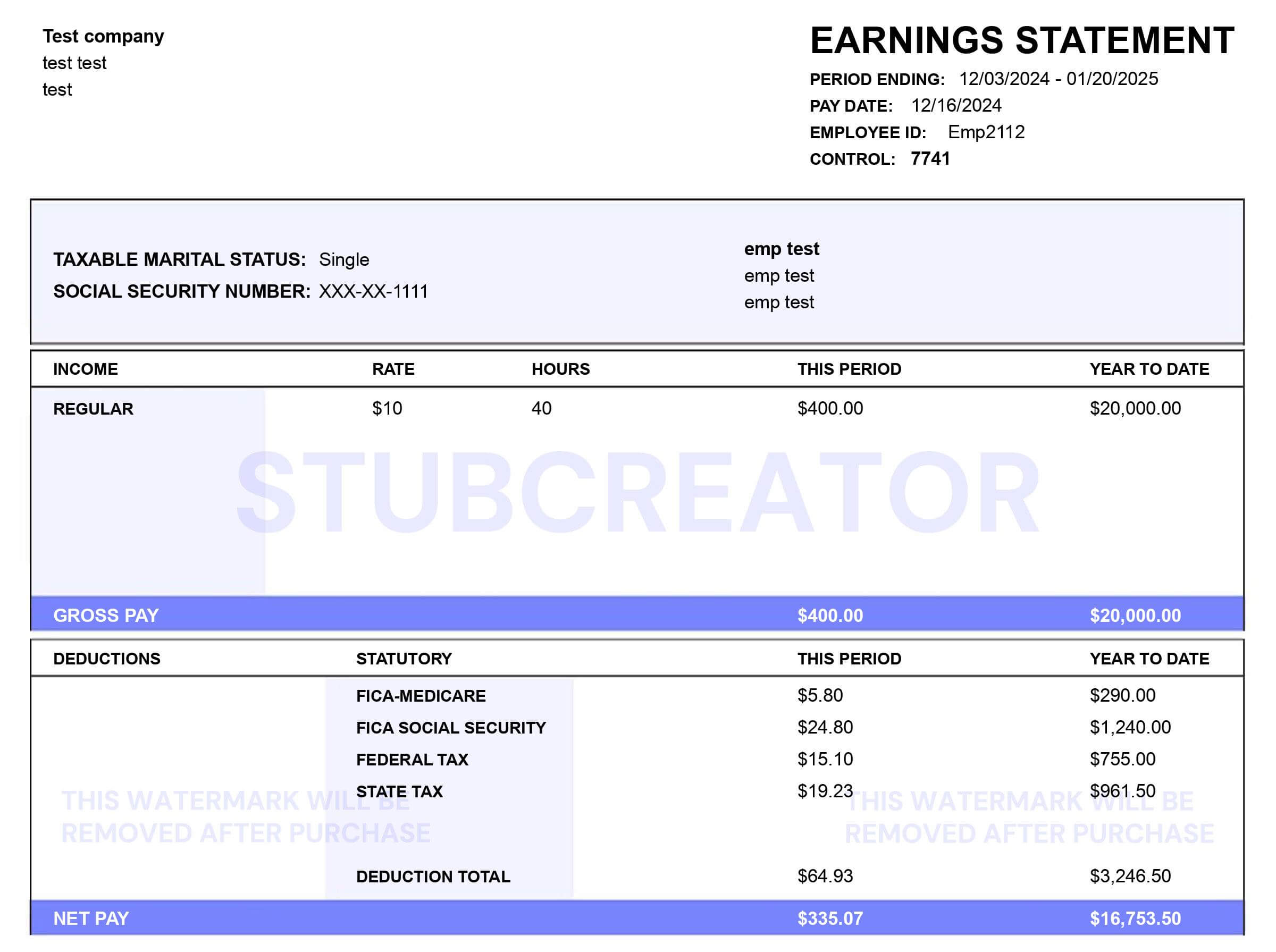 the pay stub ADP template