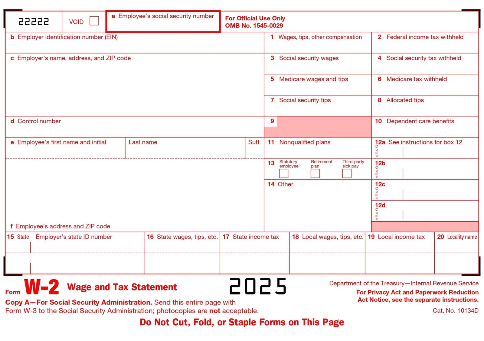2022 IRS Tax Form W-2 Wage Statements For 4 Employees + W3 – Laser/Inkjet (Greatland W2TRADS605) – No Envelopes