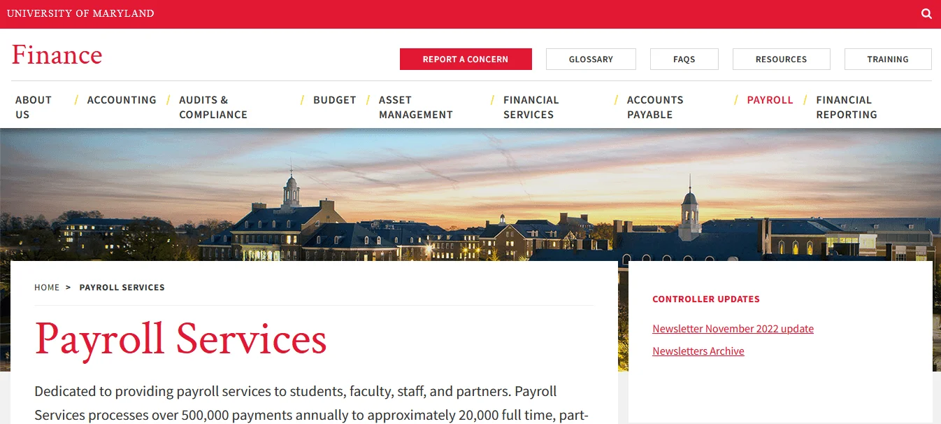 UMD pay stubs
