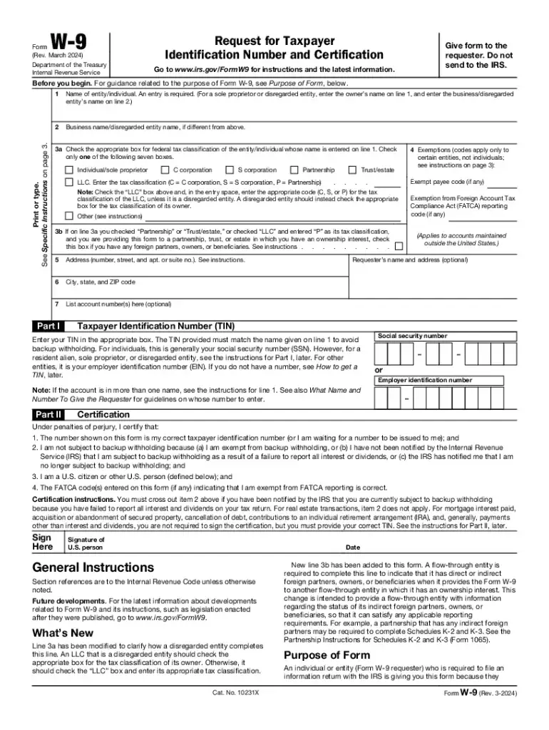 W9 Tax Form