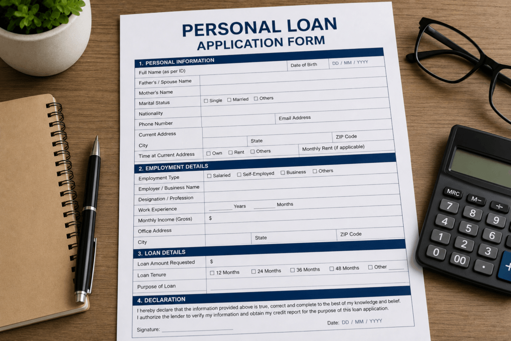 Personal loan application