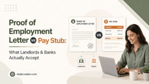 Proof of Employment Letter vs Pay Stub